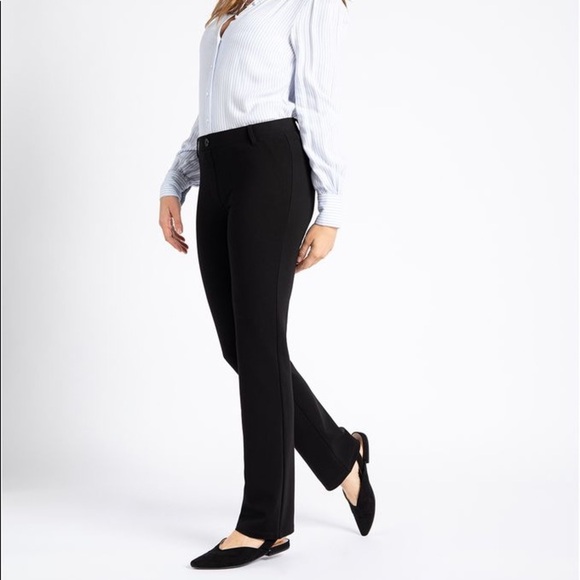 Betabrand Classic Straight Leg Dress Pant Yoga Pants Black - Picture 3 of 11
